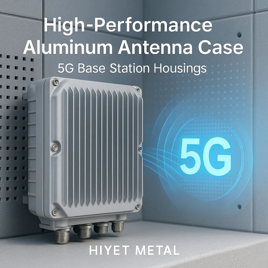 Aluminum antenna case — Familia de componentes ilustrativa. La pieza se fabrica según el plano acordado.
