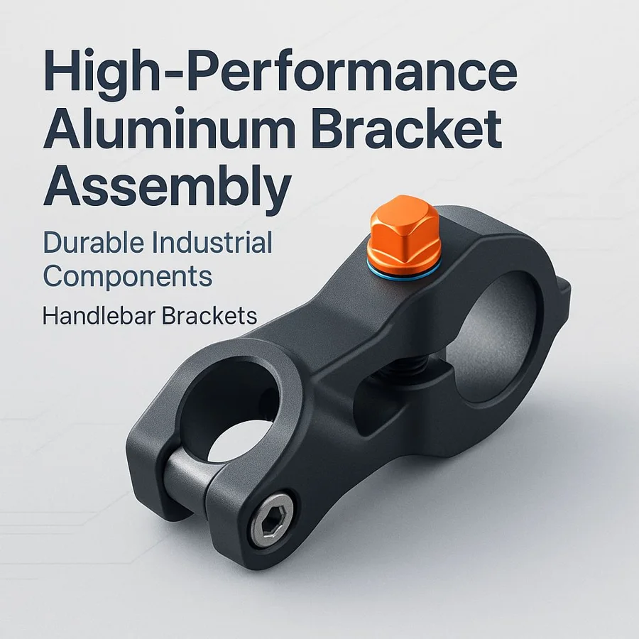 Aluminum bracket assembly — Familia de componentes ilustrativa. La pieza se fabrica según el plano acordado.