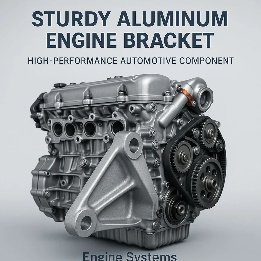 Aluminum engine bracket — Familia de componentes ilustrativa. La pieza se fabrica según el plano acordado.