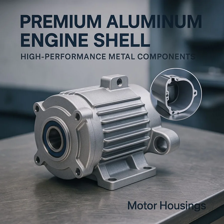 Aluminum engine shell — Família ilustrativa. Sua peça será fabricada conforme o desenho aprovado.