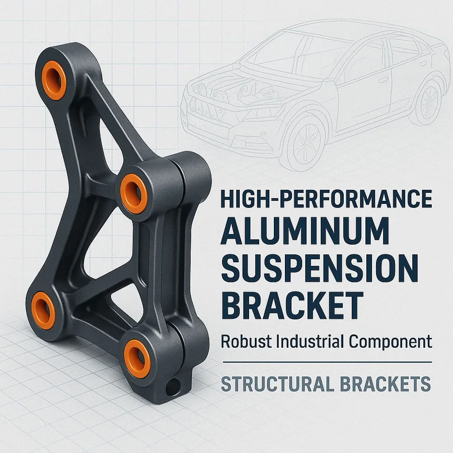 Aluminum suspension bracket — Familia de componentes ilustrativa. La pieza se fabrica según el plano acordado.