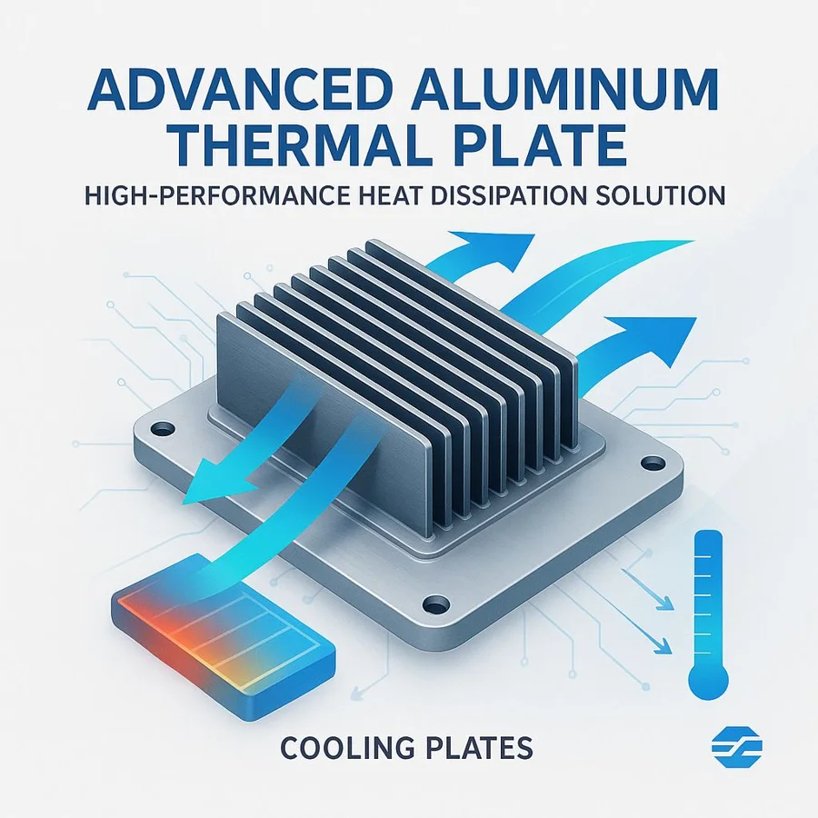 Aluminum thermal plate — Familia de componentes ilustrativa. La pieza se fabrica según el plano acordado.