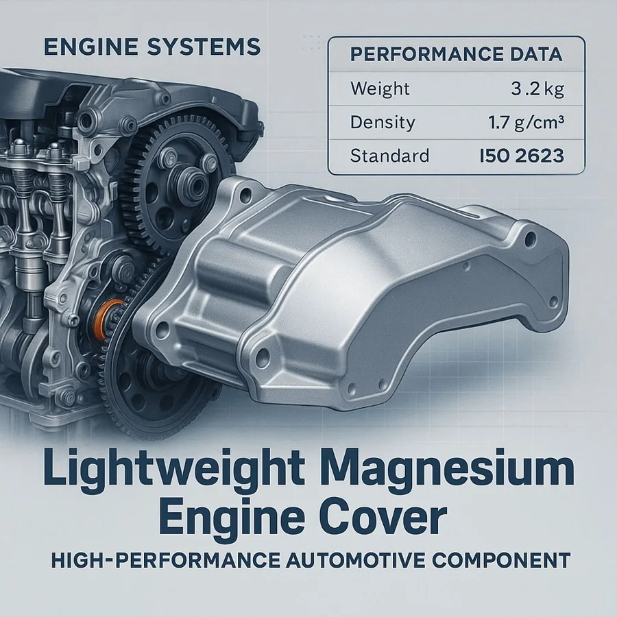 Magnesium engine cover — Família ilustrativa. Sua peça será fabricada conforme o desenho aprovado.