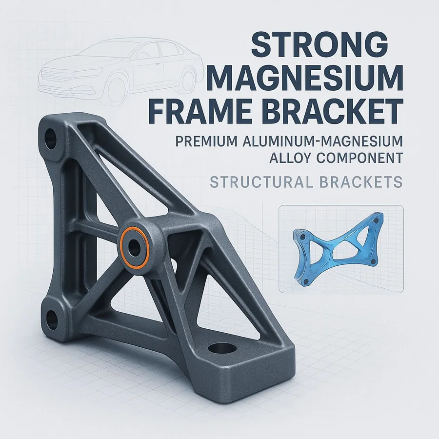 Magnesium frame bracket — Familia de componentes ilustrativa. La pieza se fabrica según el plano acordado.